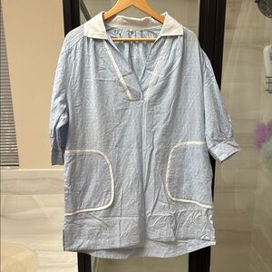 Light Blue Tunic with White Trim
